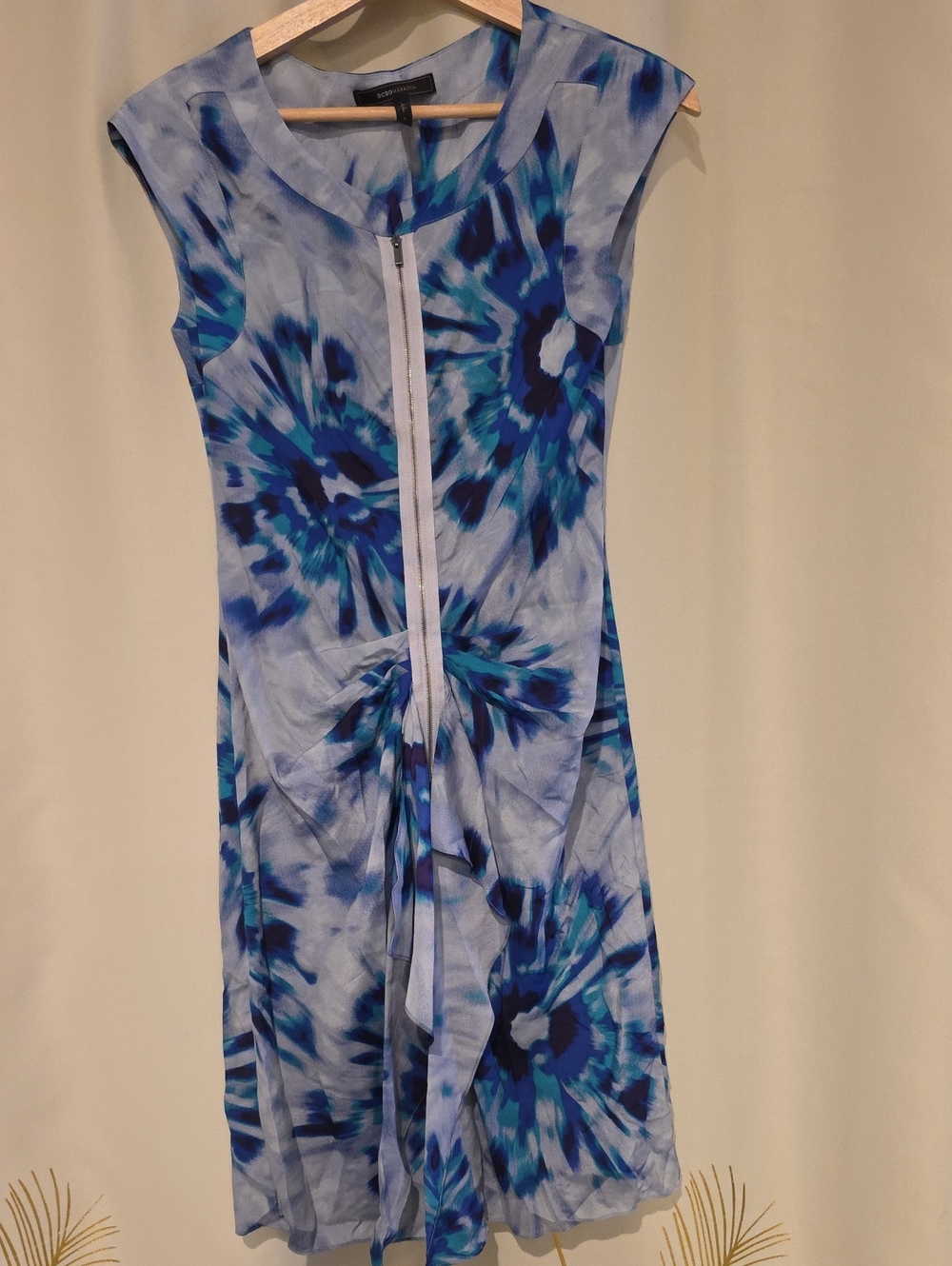 BCBGMaxAzria Blue Tie-Dye Midi Dress